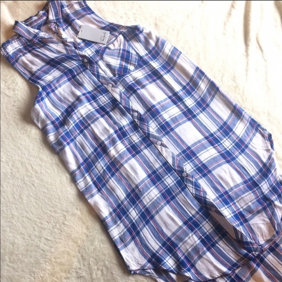 Rails Plaid Long Tunic Button Down - Picture 4 of 5